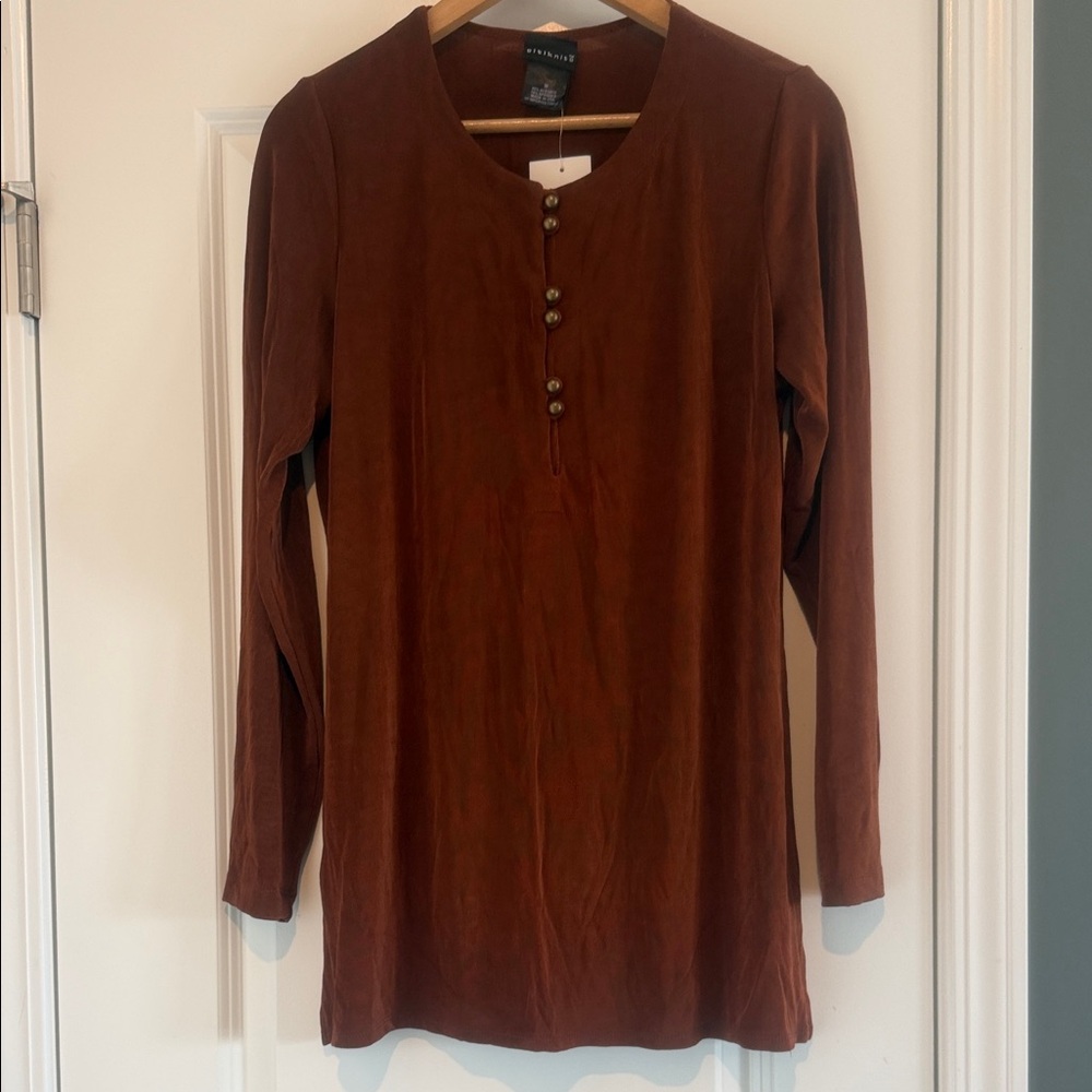 Brown Long Sleeve Blouse
